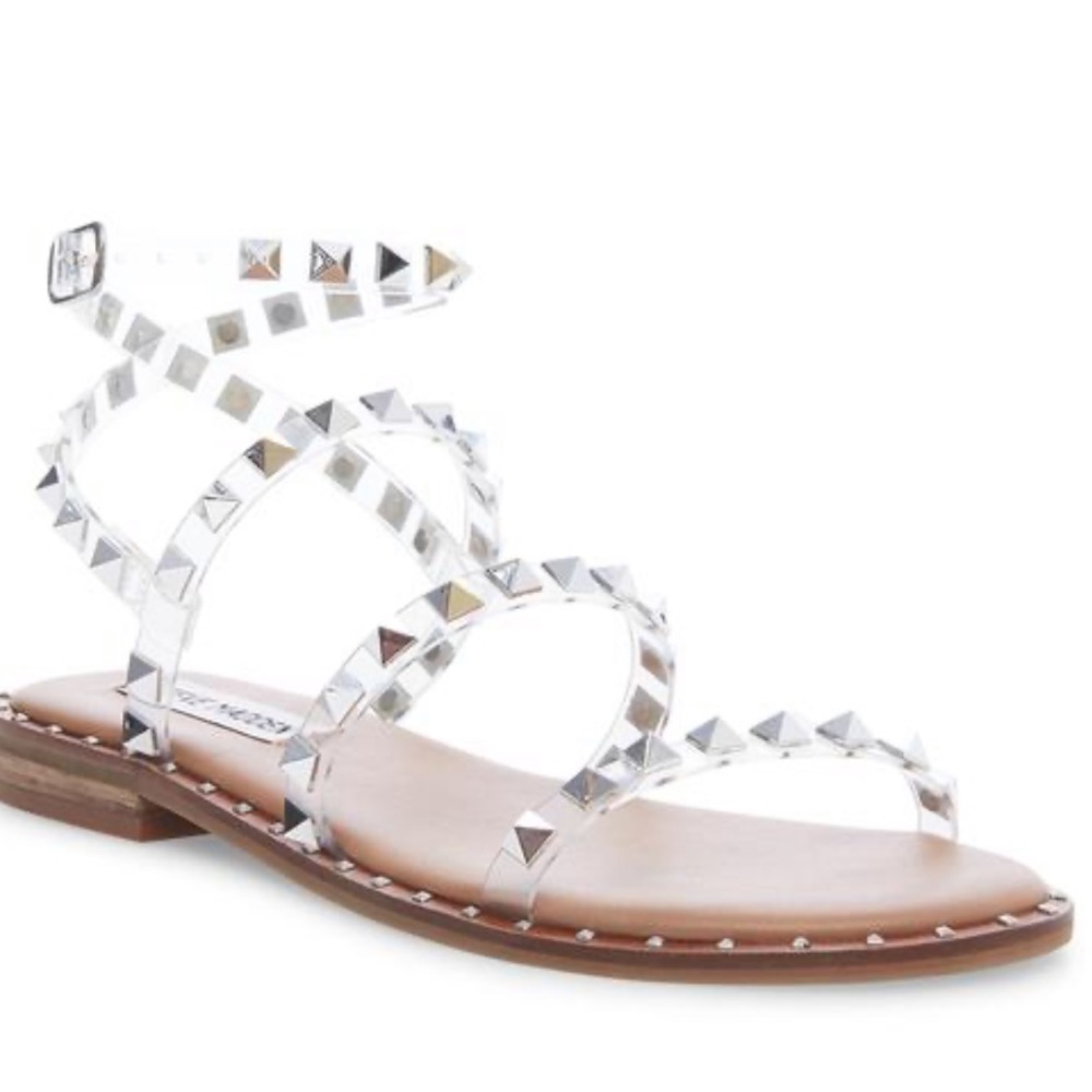 Steve Madden studded clear Travel sandal 7.5